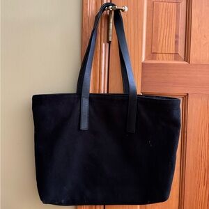 everlane twill zip tote all Black Canvas Tote Bag